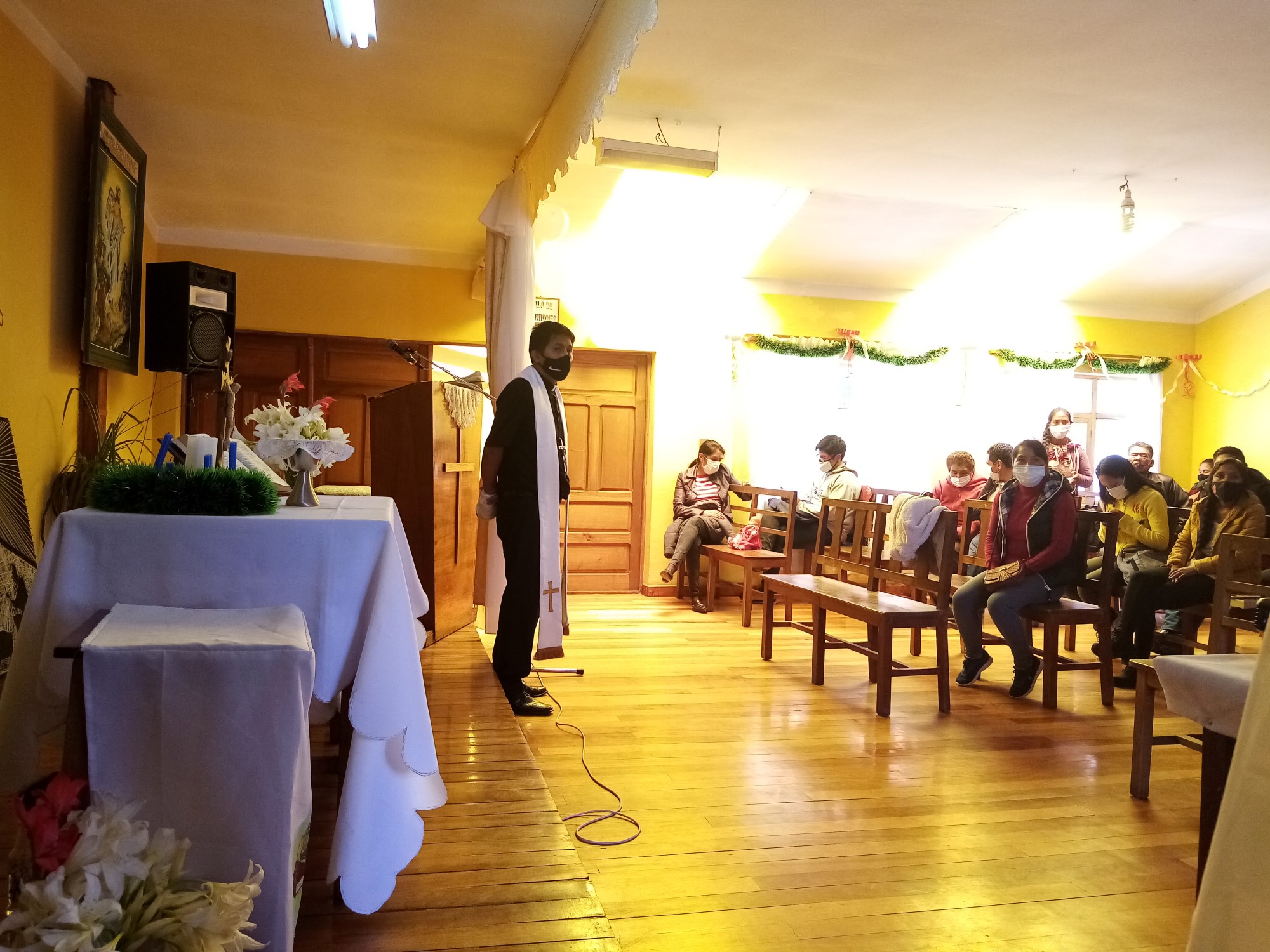 Pastor Samuel i kyrkja "Nytt liv", Potosi