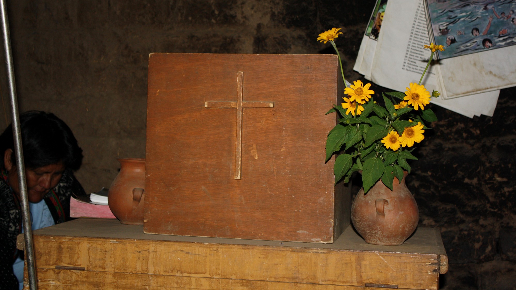 Talerstol i landsbykirke i Sør-Amerika