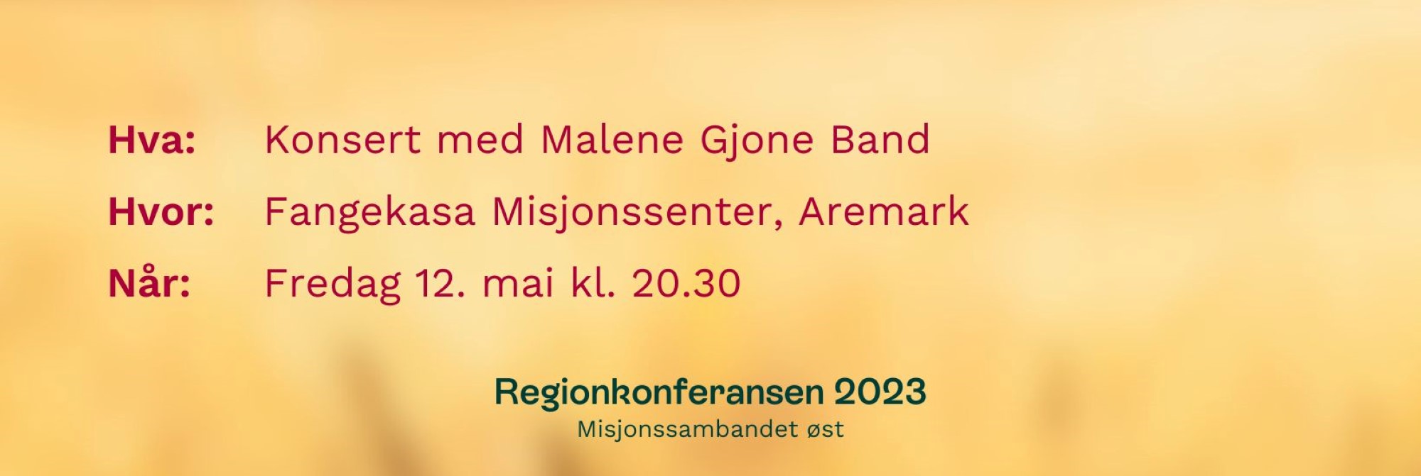 Kunngjøring! Konsert På Regionkonferansen - Norsk Luthersk Misjonssamband