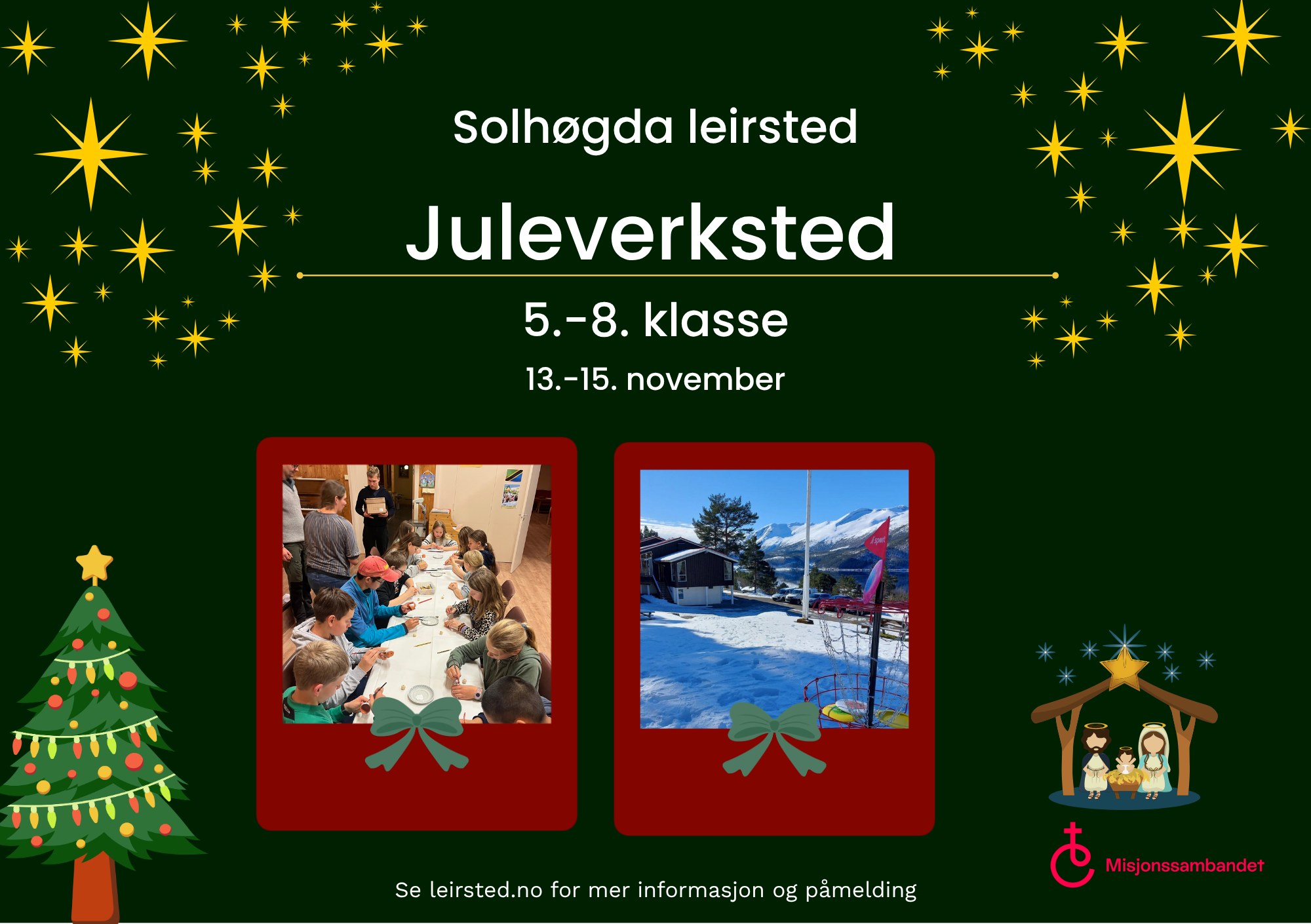 Plakat av juleverksted-leir
