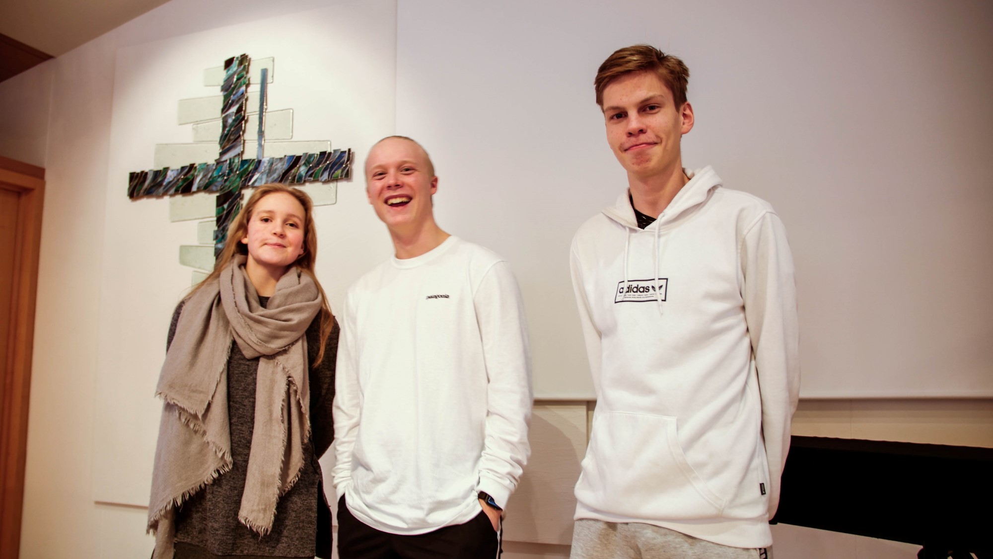 Benedikt Guðmundsson (Benni) (17), Ástráður Sigurðsson (Addi) (19) og Margrét Helga Kristjánsdóttir (17)
