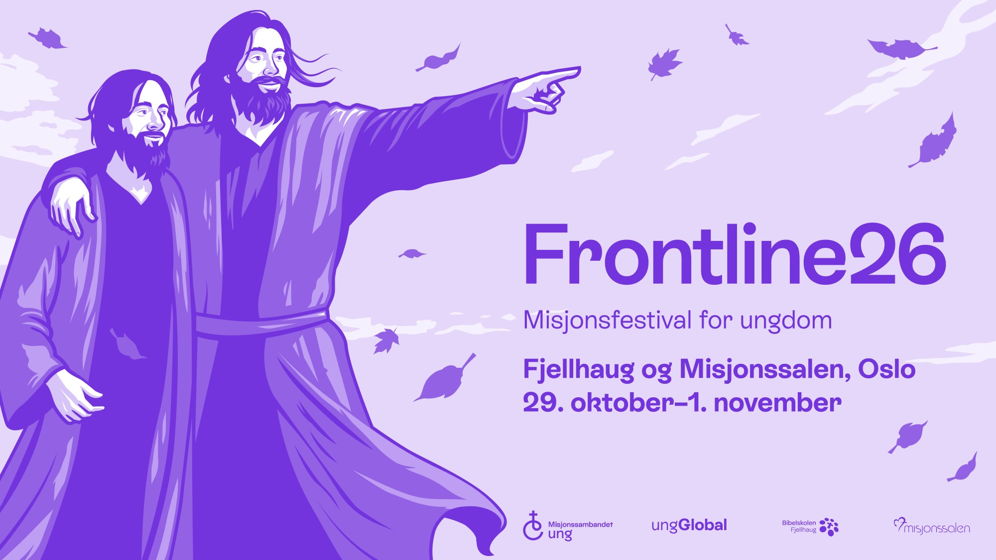 Jesus holder rundt en mann og peker