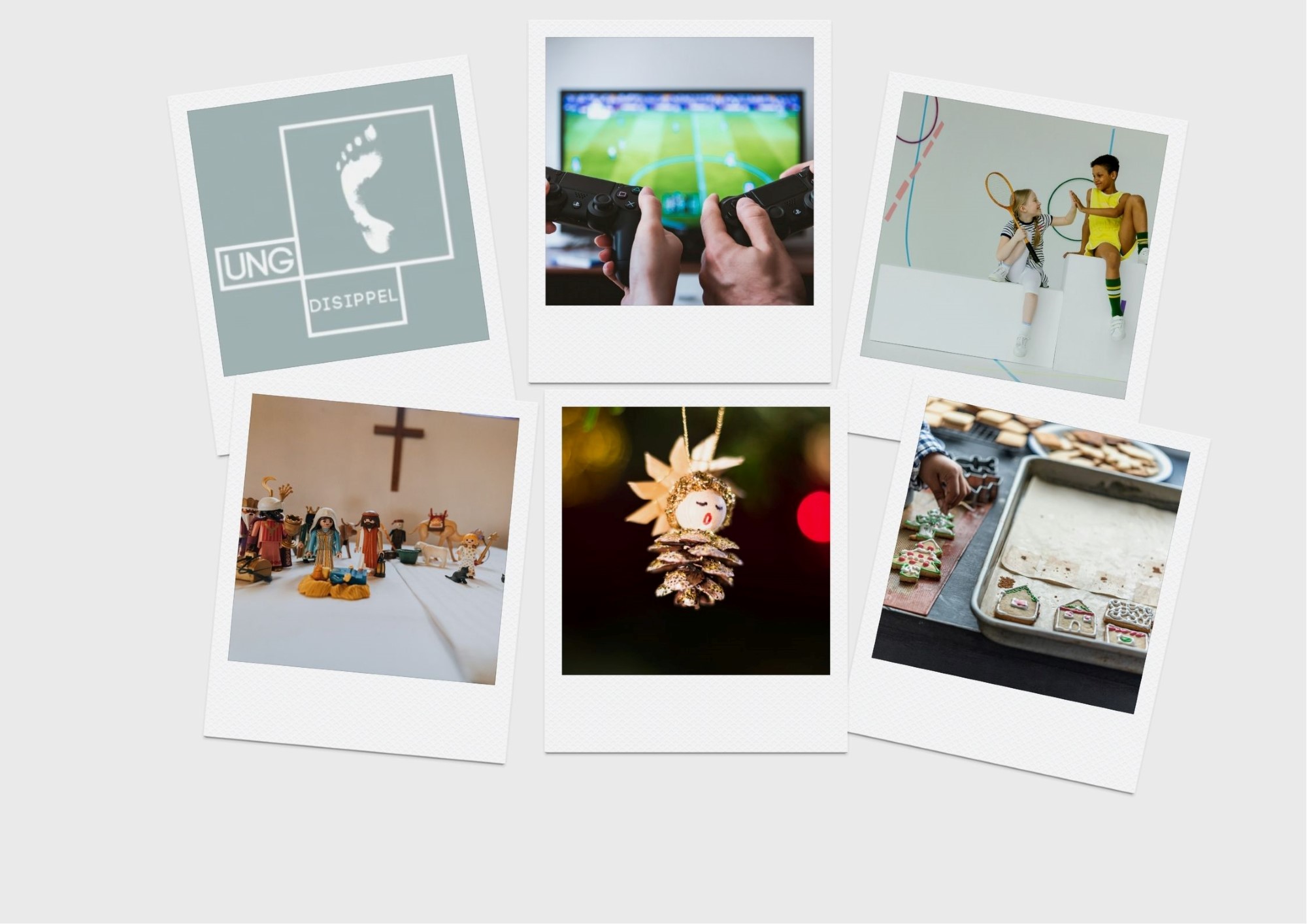 Collage av illustrasjonsbilder for leirer