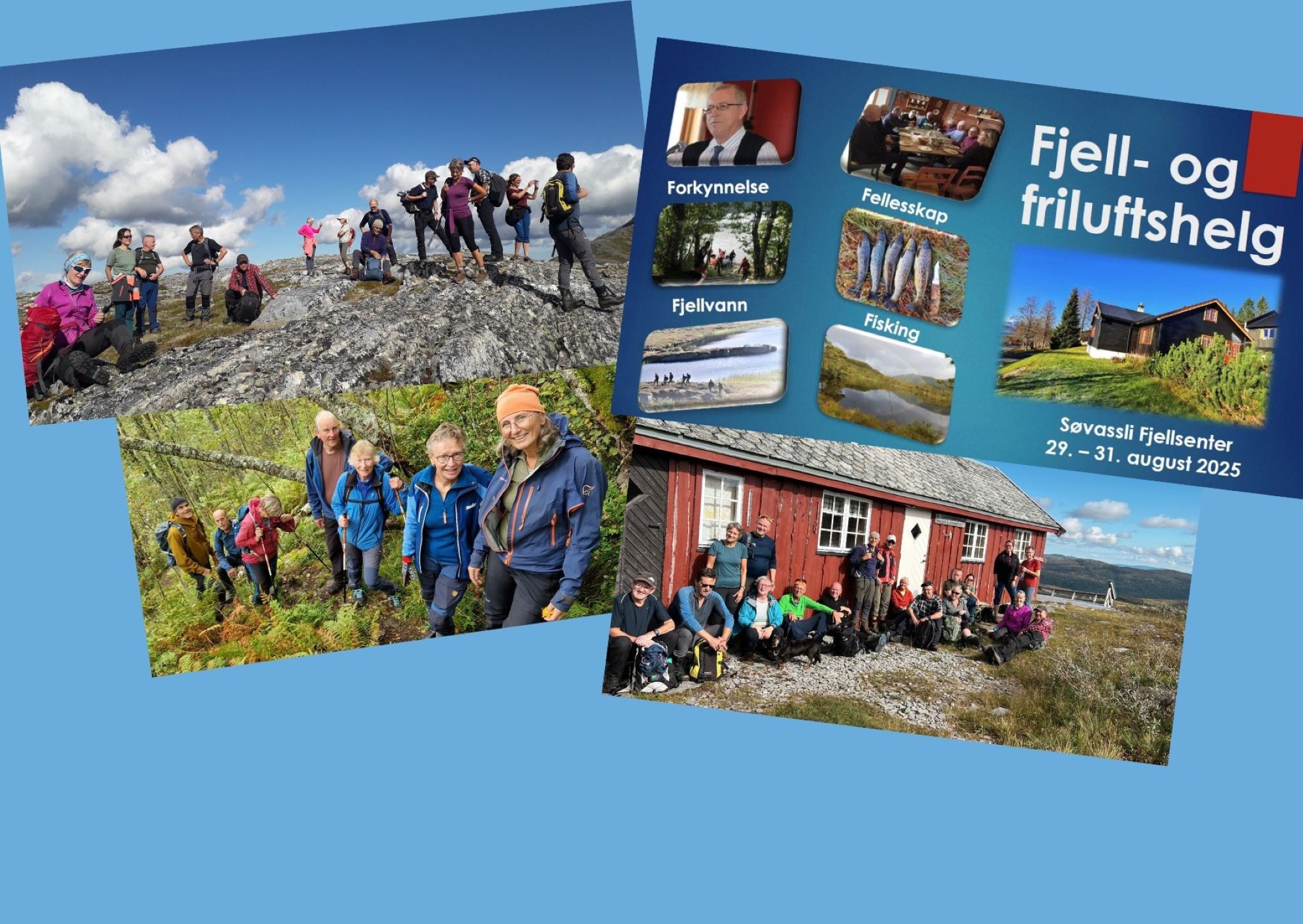 Collage av bilder fra Fjell og friluftshelg