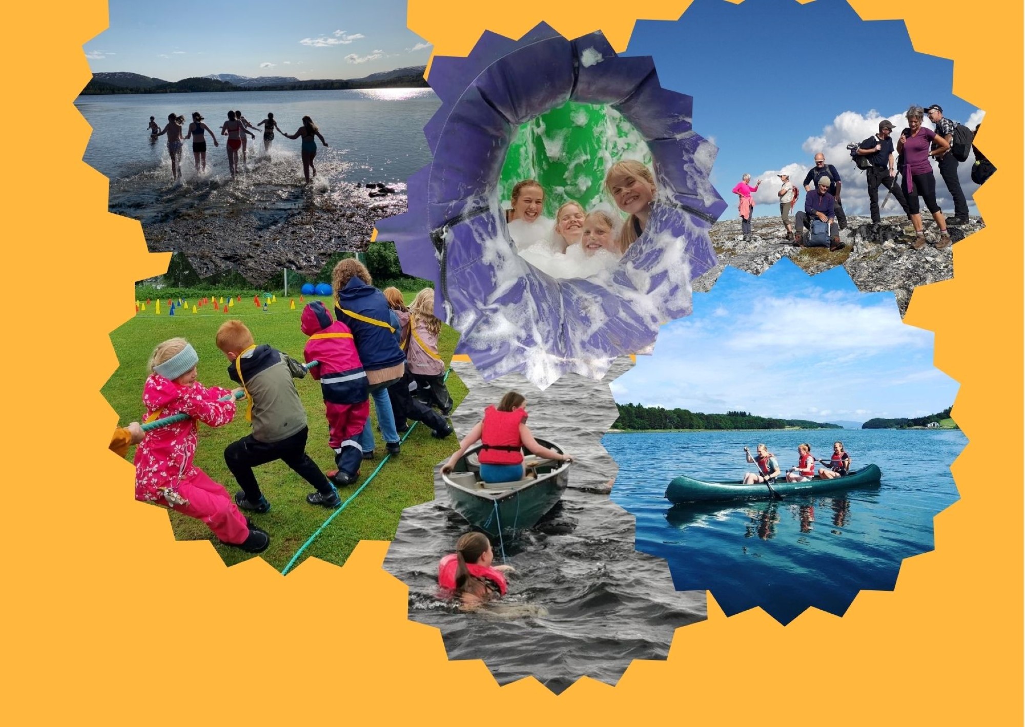 Collage av sommerbilder fra leirer