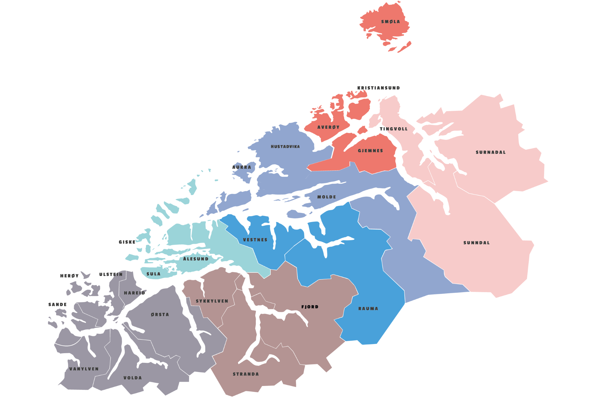Kart over regionen