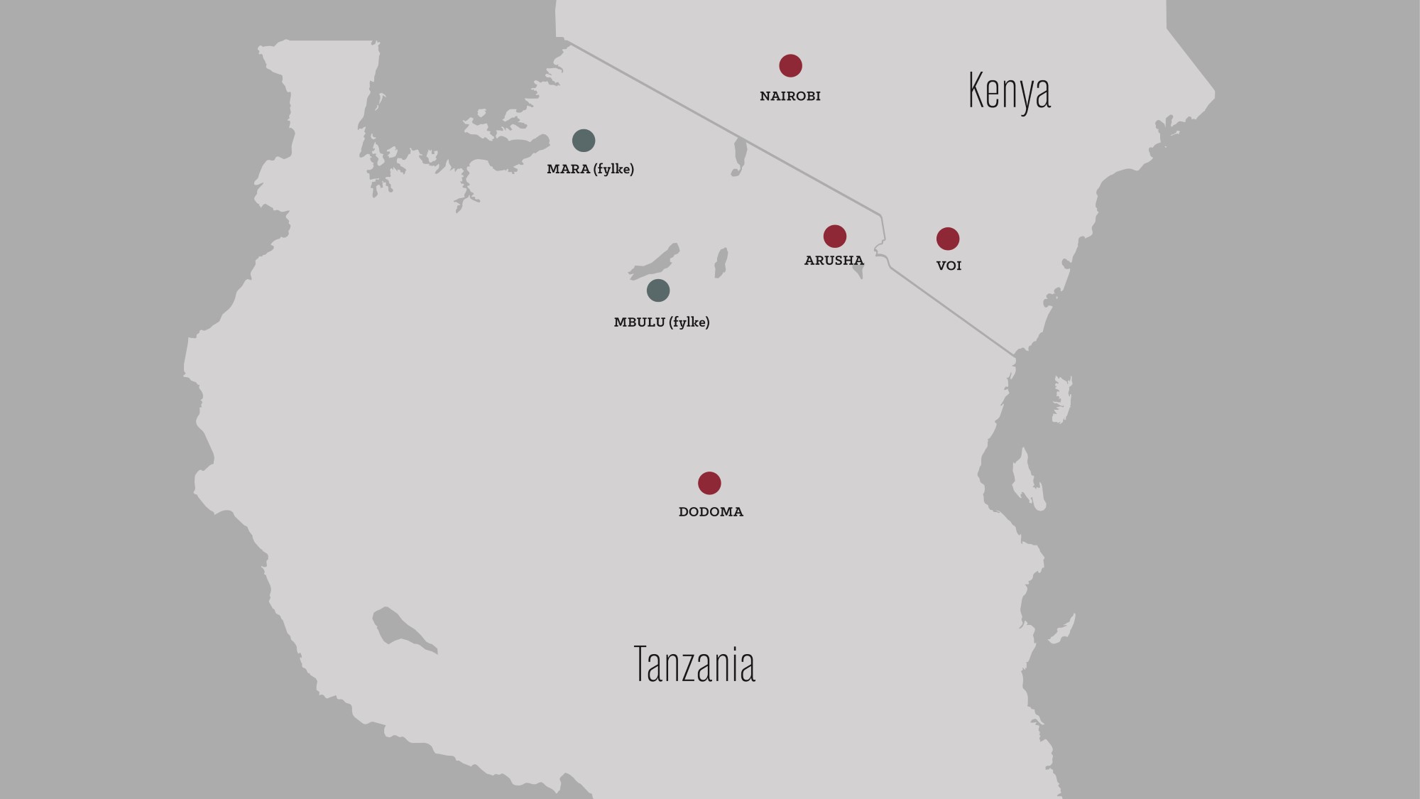 Kart over Tanzania
