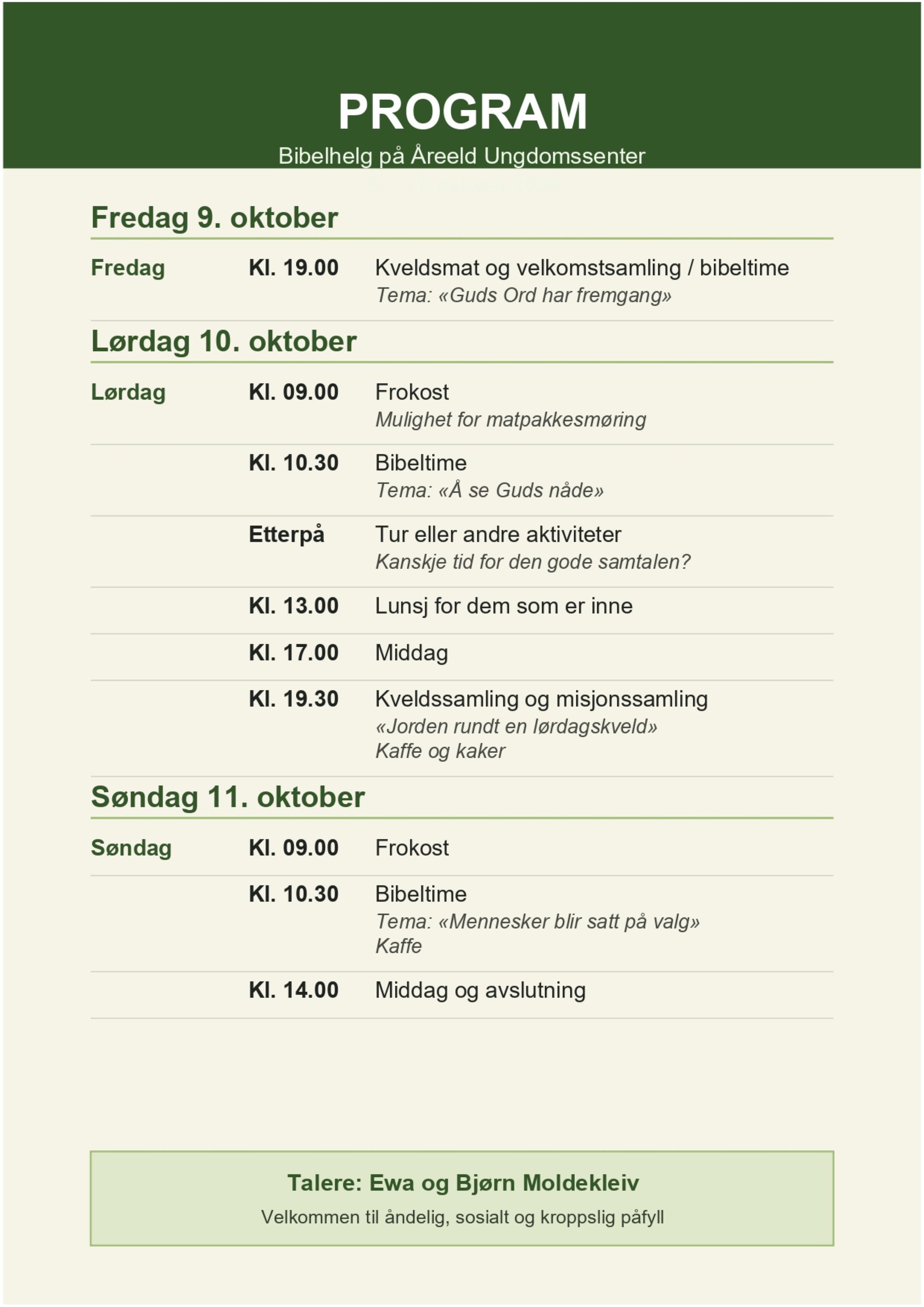 Program bibelhelg