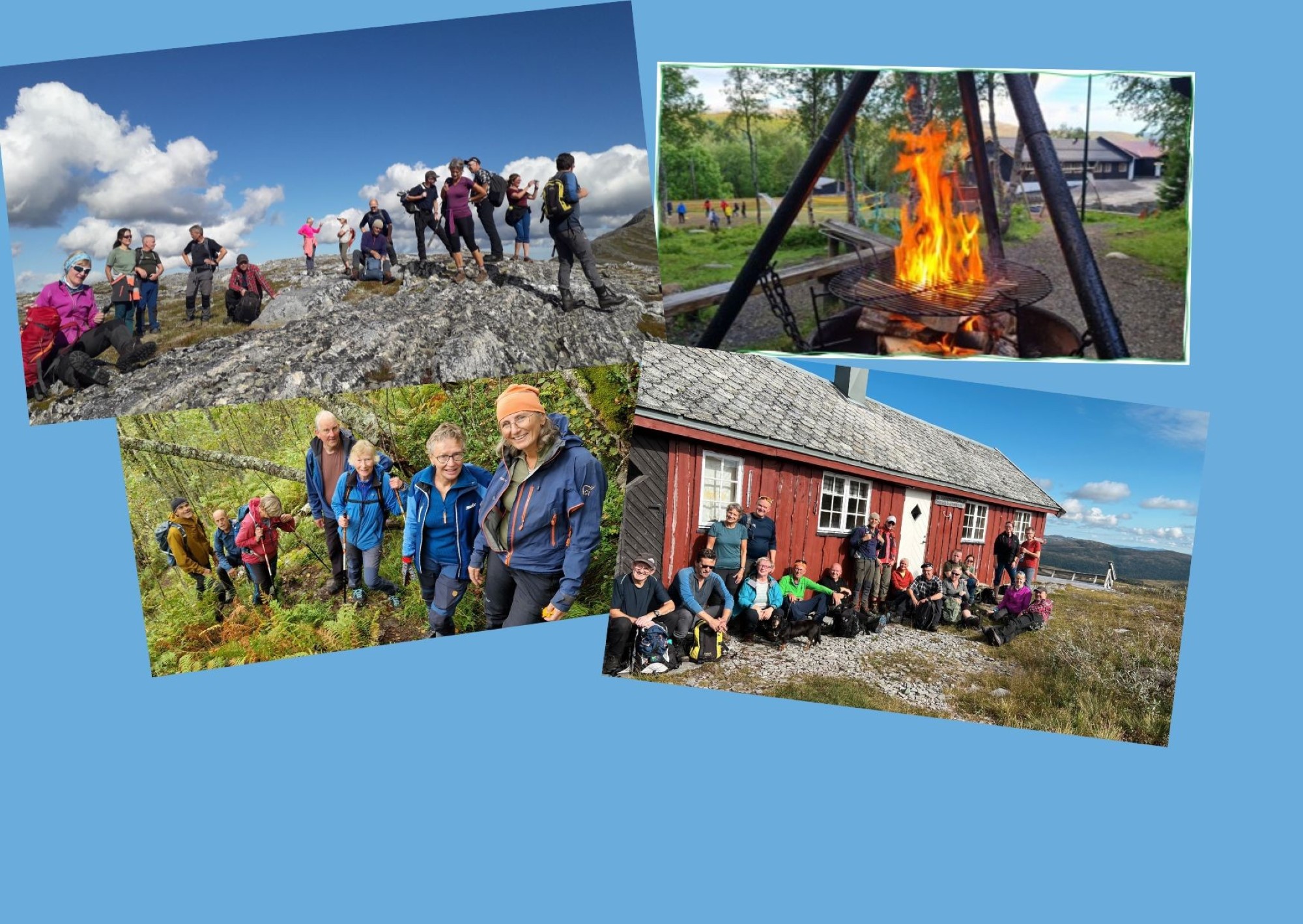 Collage av bilder Fjell-og friluftshelg