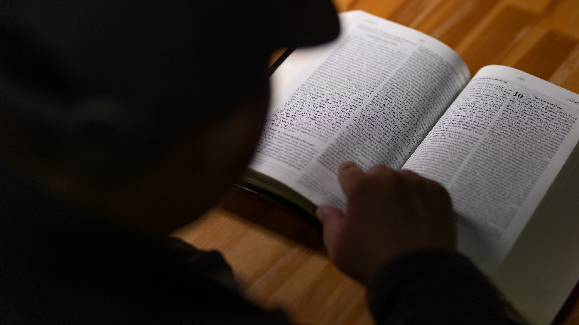 Person leser i Bibelen