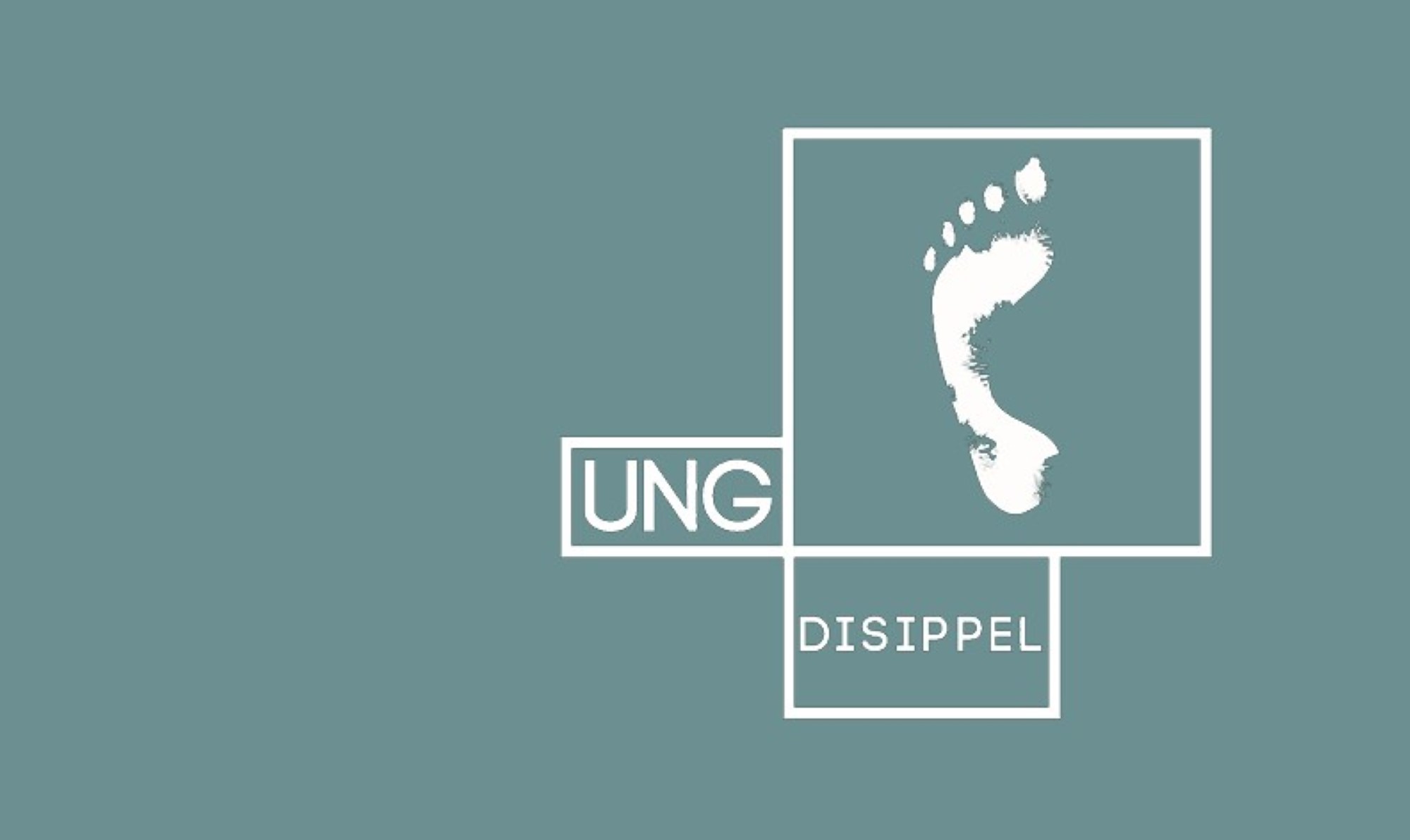 Logo med fotavtrykk og skriften Ung Disippel